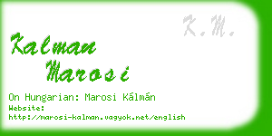 kalman marosi business card