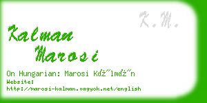 kalman marosi business card